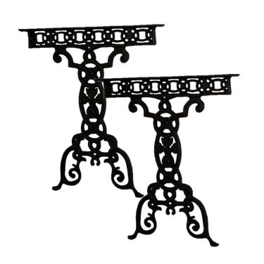 Imagem de Par Pé De Mesa Base Vila Rica Em Ferro Fundido 74X67Cm