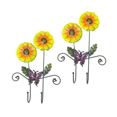 Imagem de Gancho De Metal Duplo Para Bone Chapeu Bolsa Enfeite Flor Amarela Pendura Com 2 (Pt-C-G)