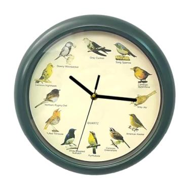 Imagem de Generic Relógio de parede de pássaro, relógio de parede pendurado, ornamento silencioso que canta a cada hora, redondo e decorativo para sala, escritório,
