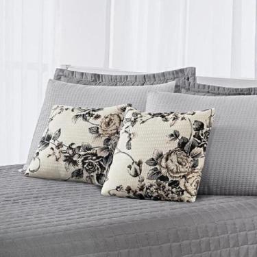 Imagem de Kit 10 Capa Almofada Piquet Floral Azul 45X45 Zíper - Lm Detona