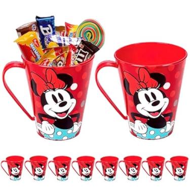 Imagem de kit 10 canecas da Minnie Vermelha para festas decoração e lembrancinhas infantil Xícara de plástico para crianças