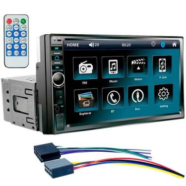 Imagem de Central Multimídia Mp5 1Din 2Din 7po Espelhamento USB BT AUX - H-Tech