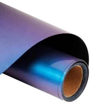 Imagem de FUNKAKA Rolo De Vinil Camaleão Htv, Transferência Térmica, 30 Cm X 2,7 M, Gradiente Azul Para Roxo, Passar A Ferro Em Camisetas, Lago, Mudança Cor, Pu Elástico, Todos Os Cortadores, Máquina Fácil Co