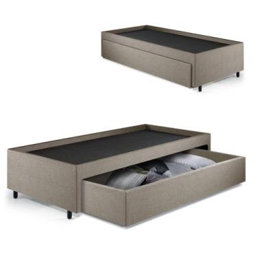 Imagem de Base Box Cama Solteirão com Gaveta Sapateira para Colchão 96x203cm Lin