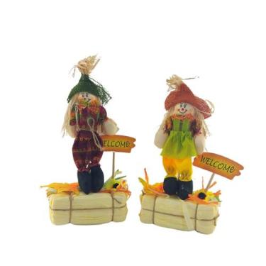 Imagem de Espantalho decor. feno 25 cm casal - casa moah