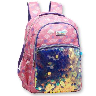 Imagem de Mochila Costas Infantil Sereia Feminina Escolar Grande - Yepp