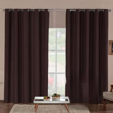Imagem de Cortina Blackout Premium Corta Luz Total Com Isolamento Térmico E Acústico Tecido Durável Para Qualquer Ambiente(MARROM,6,00M x 2,80M)