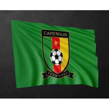 Imagem de Bandeira Seleção Camarões Copa 80cmx140cm Tecido Oxford 100% Poliéster
