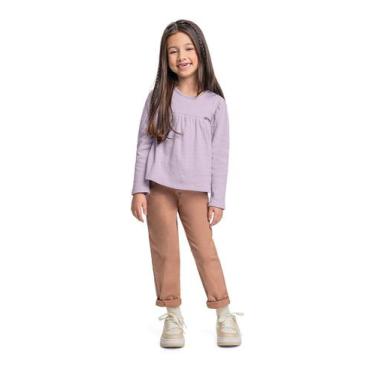 Imagem de Blusa Manga Longa Infantil para Menina Quimby, Roxo, 6