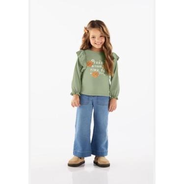 Imagem de Blusa Infantil de Mangas Longas em Meia Malha Up Baby, Verde, 10