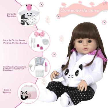 Imagem de Bebe Tipo Reborn Menina Pandinha Princesa Fala 30 Frases - Cegonha Reb