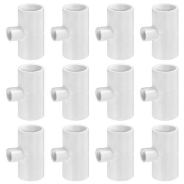 Imagem de MEWTOGO Pacote Com 12 Conexões Em T De Pvc Para Bebedouro De Frango - Totalmente Automático Para Bicos/Copos/Alimentadores/Bebedouros De Frango Rosqueados, Branco