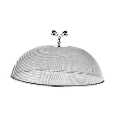 Imagem de Fenteer Protetor de malha de aço inoxidável para alimentos, versátil, leve, portátil, resistente, para uso diário em casa, Diâmetro 28 Cm