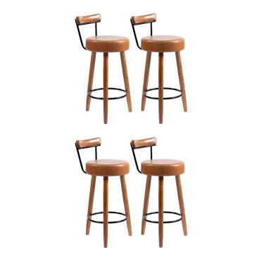 Imagem de Kit 4 Banquetas Nápoles 89cm Couríssimo - Salaone Amarula