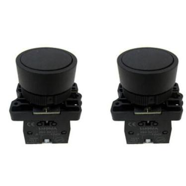 Imagem de Kit 2 botão pulso plastico lk2-ea21 (preto) 1na lukma