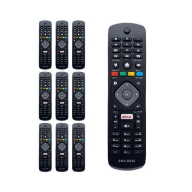 Imagem de Kit 10 Controle Remoto Compatível Tv Philips Smart 43pfg510 - Skylink