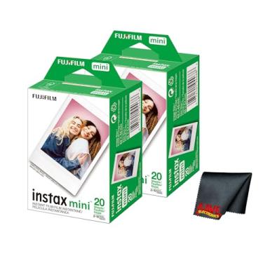 Imagem de Fujifilm Pacote de filme para câmera instantânea Instax Mini (exposição de 40 fotos) com pano de limpeza de microfibra 6AVE
