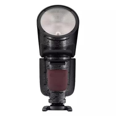 Imagem de Adesivo flash para câmera antiarranhões para Godox V1 Pro Flash estroboscópico protetor de vinil protetor corporal decalque V1 Pro (onda preta)