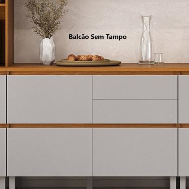 Imagem de Balcão 1 Porta 4 Gavetas 120cm Em Mdf Sem Tampo E Dobradiças Slow Motion Lumina Itatiaia Cinamomo/fendi
