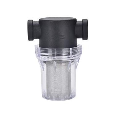 Imagem de IMXMI Filtro de água, filtro de tubo torcido de 1/2", capa de nylon PA66, tigela de policarbonato, tela inoxidável 304 (filtro de água fêmea de malha 1/2" 40)