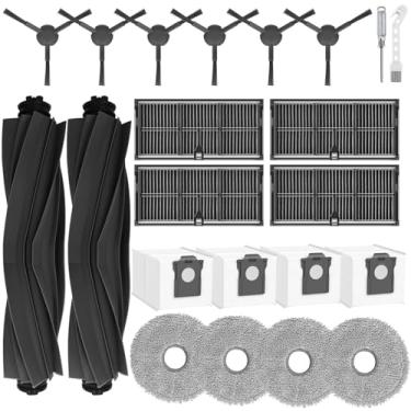 Imagem de Kit de acessórios para aspirador de pó Dreame L10s Pro Ultra Heat / L10s Ultra Gen 2/X30 Ultra, 2 escovas principais, 4 filtros HEPA, 4 esfregões, 4 sacos de vácuo, 6 escovas laterais, 1 escova de
