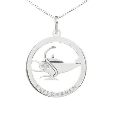 Imagem de Colar Enfermagem Coleção Formatura em Prata 925 - Sam Joias