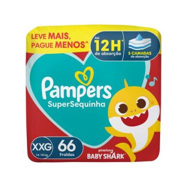 Imagem de Fralda Pampers Baby Shark SuperSequinha Diurna e Noturna XXG 14 a 18kg