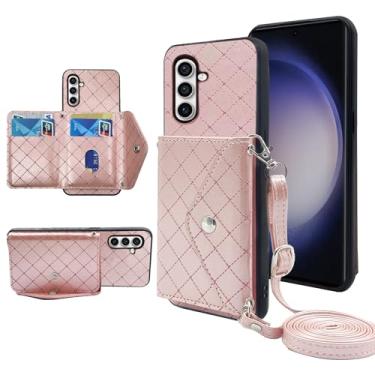 Imagem de Furiet Capa carteira para Samsung Galaxy S25 Plus S25+ 5G com alça de ombro transversal e grade de suporte de couro PU com compartimento para cartão de crédito capa fina para celular S25Plus 25S + S