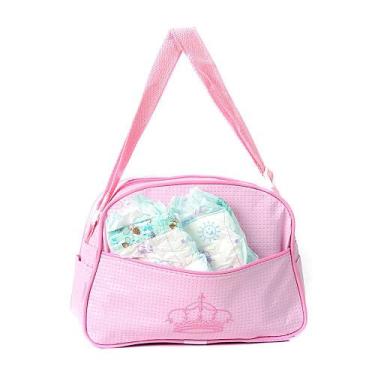 Imagem de Bolsa Maternidade com 02 Fraldas para Boneca Bebê Reborn Rosa
