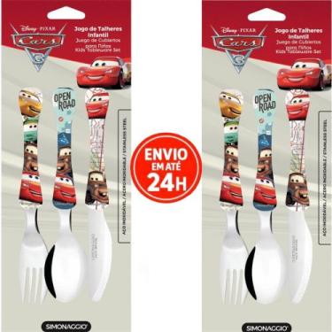 Imagem de Kit Com 2 Talher Infantil Chaves Inox Simonaggio Disney Garfo e Faca, 