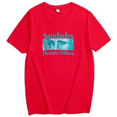 Imagem de Camiseta Camisa Dolar Real Saudade Desses Olhos Tumblr T-shirt Streetwear-Masculino