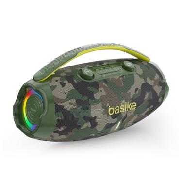 Imagem de Caixa de Som Bluetooth 80w(MAX) /TWS/FM, Botão Ajustável do Subwoofer com Luz RGB LED de Ritmo para Festas, Praia e Acampamentos, Camuflar