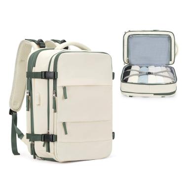 Imagem de Mochila Coofay Casual Travelling expansível A-bege com verde