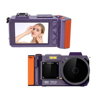 Imagem de VBESTLIFE Câmera Digital 4K, Câmera de Telas Duplas UHD de 70MP, Zoom 50x, Ponto Portátil e Câmera Digital para Adolescentes, Adultos, Selfies (Violeta)