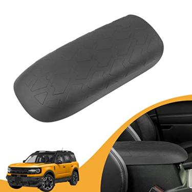 Imagem de HIBRONGO Tampa do apoio de braço do console central compatível com acessórios internos esportivos Ford Bronco 2021 2022 TPE organizador de descanso de braço protetor de caixa de armazenamento