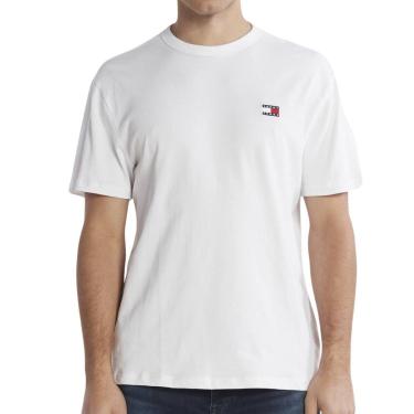 Imagem de Camiseta Tommy Jeans Logo Bandeira Bordado Branca-Masculino