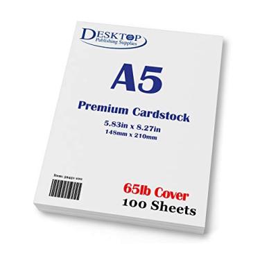 Imagem de Cartolina premium A5 (21 x 14,8 cm) - capa de 29,5 kg (176 gsm) branca (250 folhas)