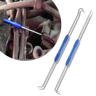 Imagem de Conjunto de 2 peças de ferramentas e palhetas de aço carbono, conjunto de picaretas e ganchos de extremidade dupla, acessórios de desmontagem auxiliares, conjunto universal de palheta de anel O e