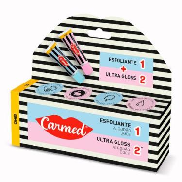 Imagem de Kit Hidratante Labial Carmed Esfoliante Algodão Doce 10g + Ultra Gloss