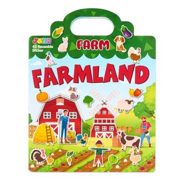 Imagem de JOYIN Livro de adesivos reutilizáveis de animais de fazenda para crianças, livros adesivos 3D para crianças 3 4 5, essenciais de viagem, brinquedos de atividade de avião, presentes de artesanato