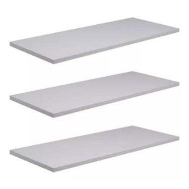 Imagem de Kit 3 Prateleiras Flutuantes Mdf 15Mm Branco 60 X 20Cm Decor
