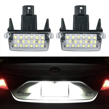 Imagem de Lâmpada de LED para placa de licença GemPro 2 peças para Toyota Camry Yaris Corolla Prius Verso-s, alimentada por luzes de LED brancas Xenon 18SMD