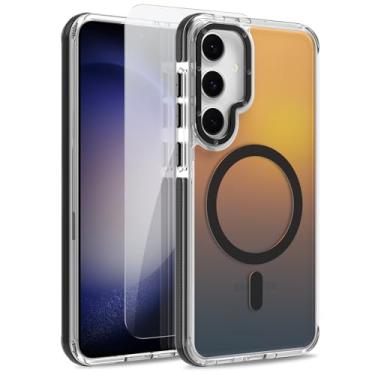 Imagem de MOWIME Capa magnética para Samsung Galaxy S23 Plus [compatível com Magsafe] [lindo design fluorescente moderno] [1 protetor de tela] capa fosca translúcida fina para Galaxy S23 Plus de 6,7 polegadas