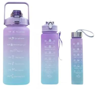 Imagem de Kit 3 Garrafas motivacional Galão 300ml, 900ml e 2L - SORTIDOS