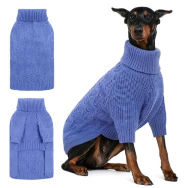 Imagem de ASENKU Suéter de cachorro 3GG, suéter de cachorro grande para cães extragrandes meninas meninos, pulôver de malha de gola rolê, roupas de inverno para animais de estimação para doberman, dogue alemão