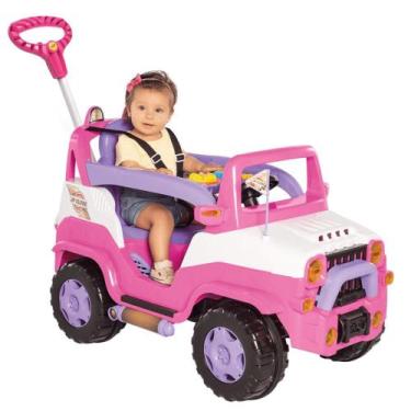 Imagem de Carrinho Carro Jeep 4x4 Passeio Infantil Rosa Com Som - Calesita, Rosa