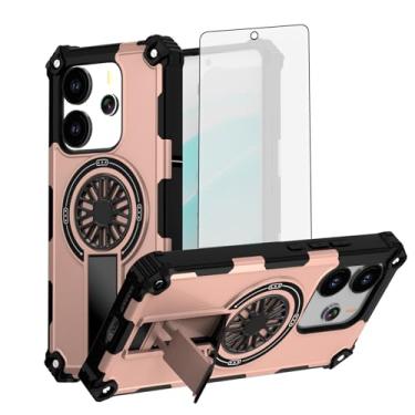 Imagem de Asuwish Capa de celular para Xiaomi Redmi Note 14 4G/5G com protetor de tela de vidro temperado e suporte magnético à prova de choque acessórios para celular híbrido fino Note14 G4 G5 mulheres homens
