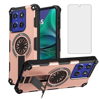 Imagem de Asuwish Capa de celular para Motorola Moto G Stylus 5G 2025 com protetor de tela de vidro temperado e suporte magnético à prova de choque, fina, híbrida, resistente, acessórios G5 feminino masculino