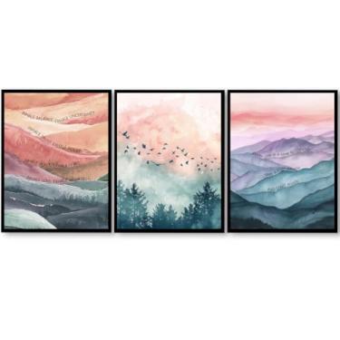 Imagem de Pôster de expiração com 3 peças, impressão de pôsteres de saúde mental, arte de parede para consultoria de terapia, escritório, canto calmante, 28 x 35 cm, sem moldura