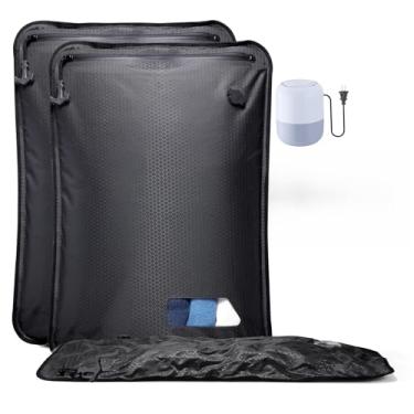 Imagem de Relime Sacos de vácuo essenciais para bagagem de viagem com bomba elétrica, sacos de compressão reutilizáveis para malas despachadas, proteção espacial de vedação a vácuo para embalagem de pano (2